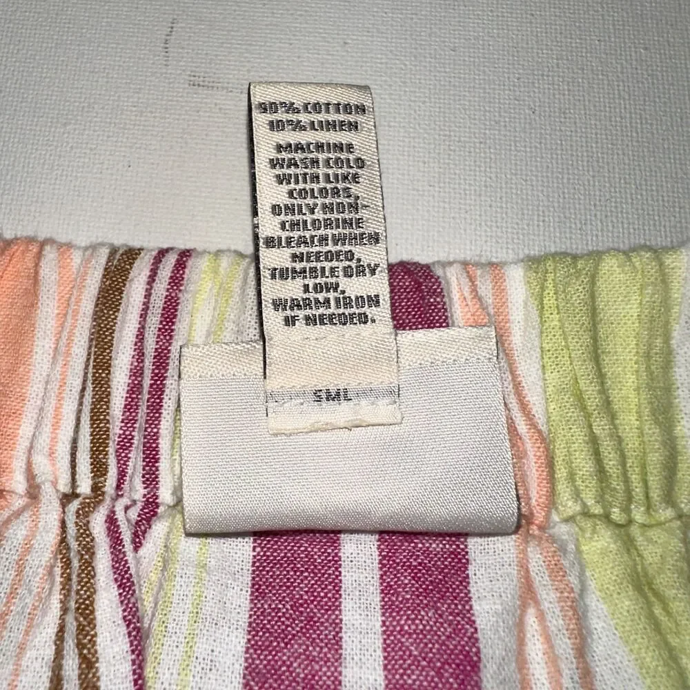St John's Bay Women's‎ Plus XXL Midi A-Line Skirt Linen Blend Warm Stripe NWT